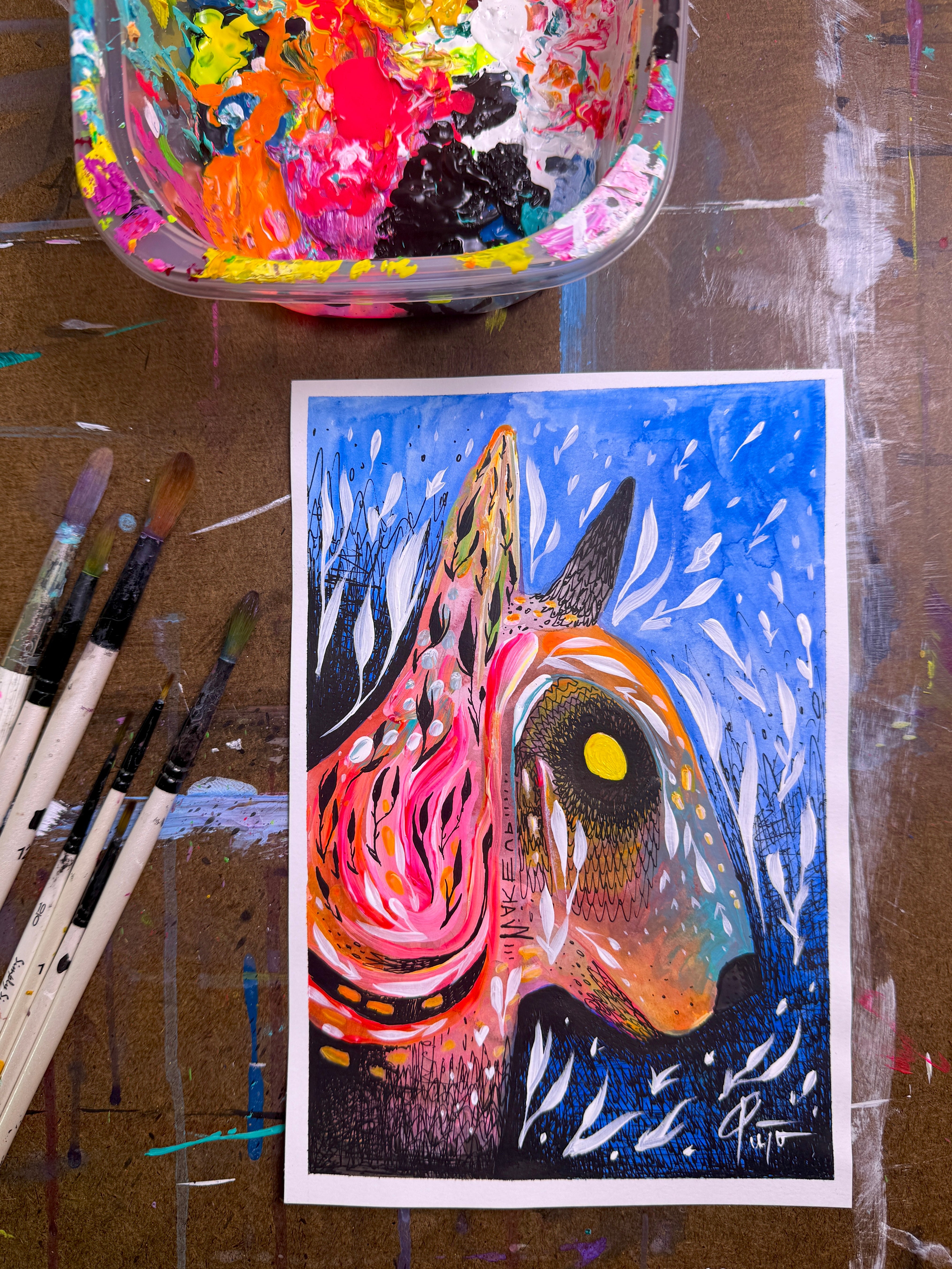 Dog. Original Painting 8.5x5.5 – BrooklynSnobs