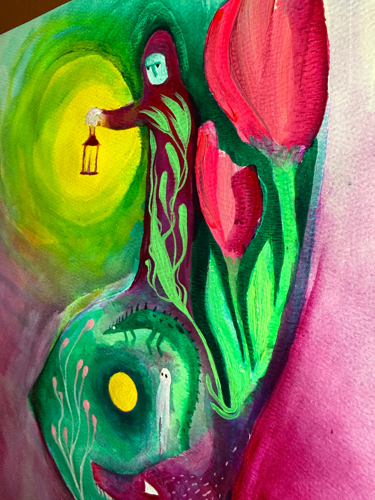 The rabbit when dreaming #1 . | 16x12 Acrylic Painting