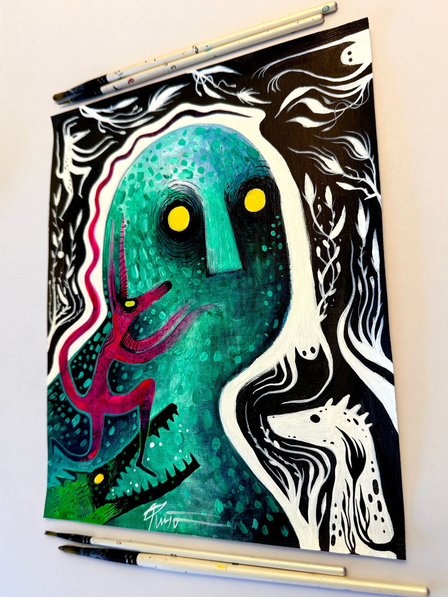 Unnecessary Distraction. Original Painting 8x10 Canvas