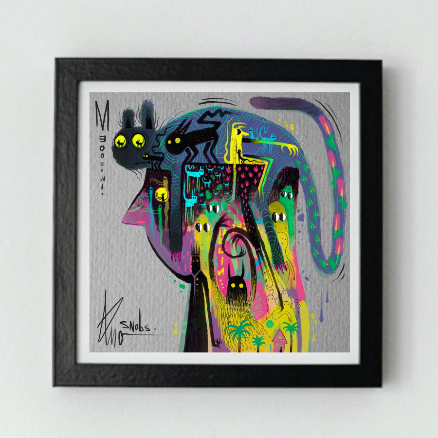 “Lazy Cat Hat" Matte Print