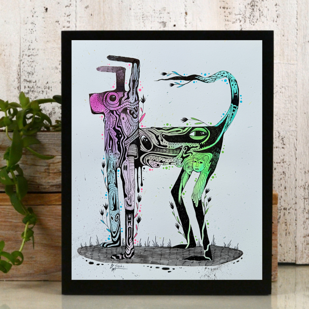 Dog Daydreaming (nightmare series)- matte print