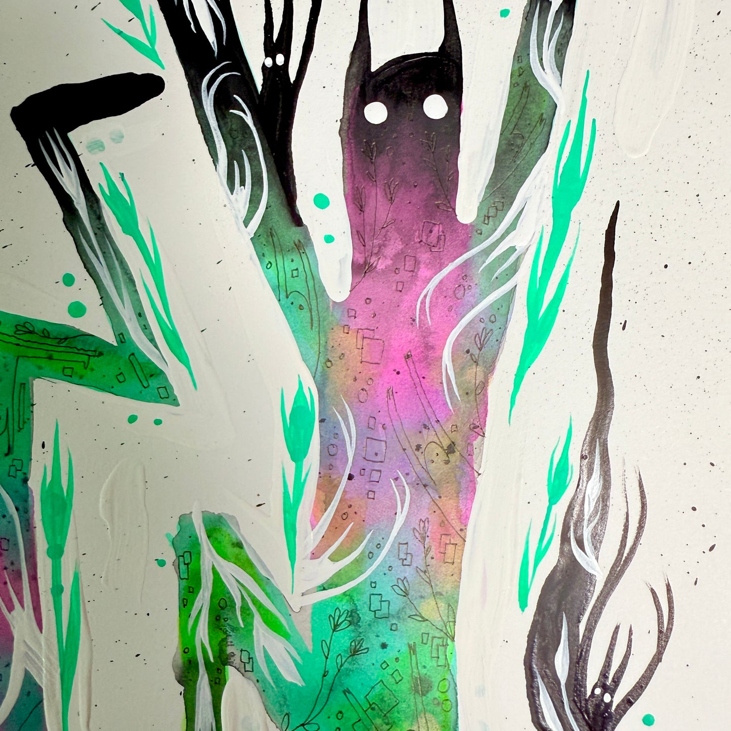 Dancing Darkness (Only 2 Available) original painting 11x7