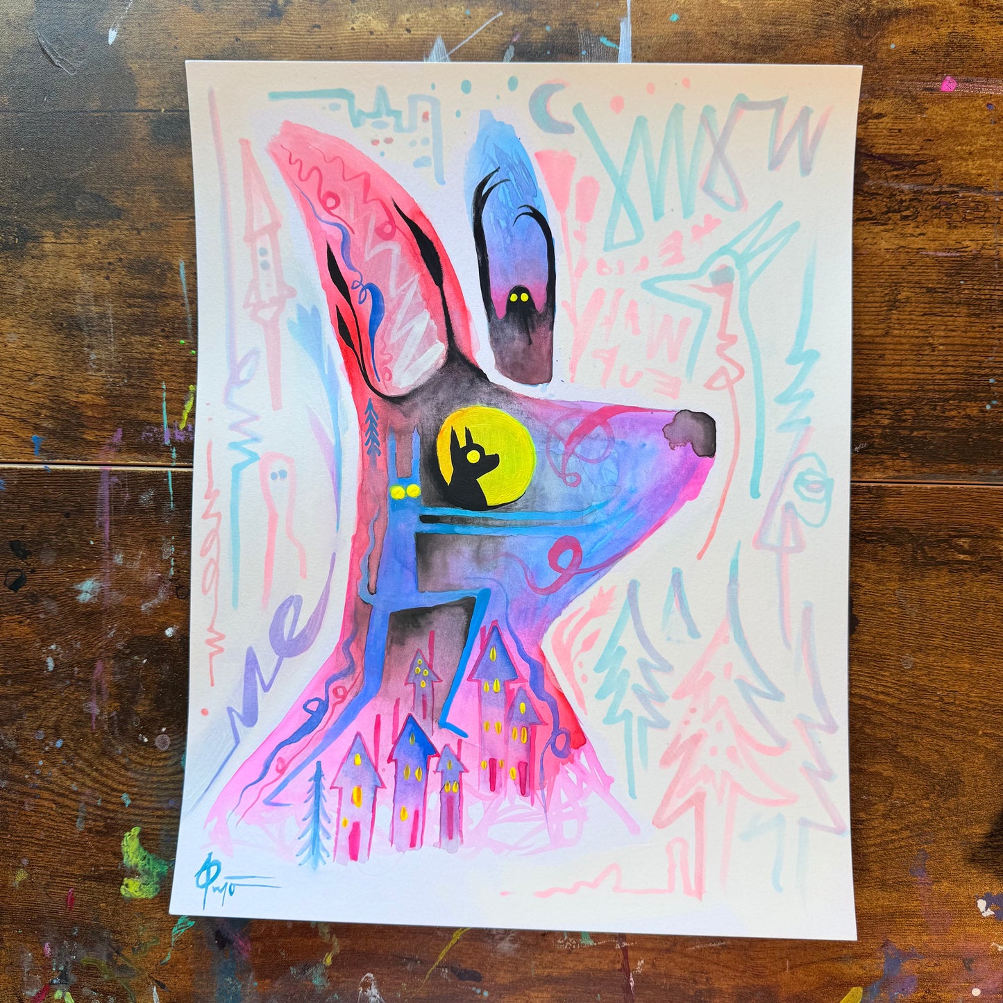 “Moonlight Creature” Original Painting by BrooklynSnobs