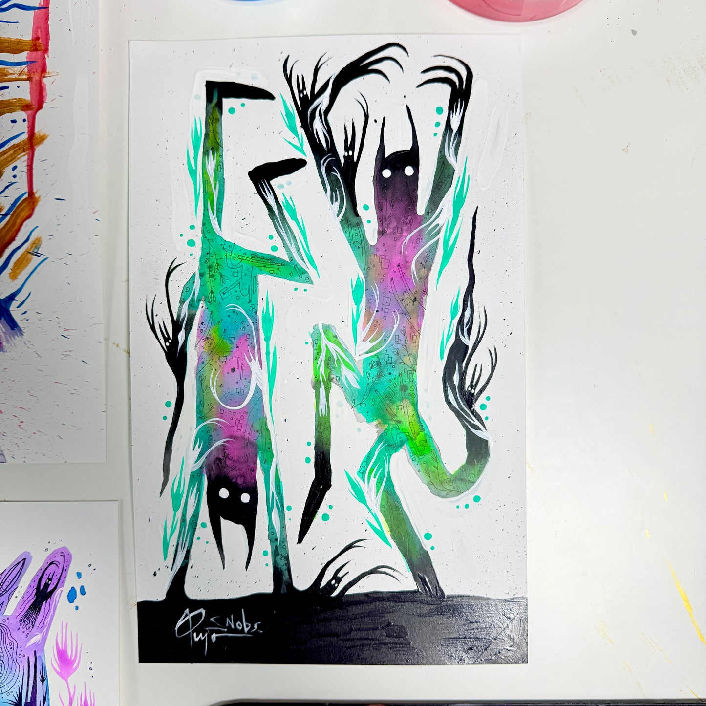Dancing Darkness (Only 2 Available) original painting 11x7
