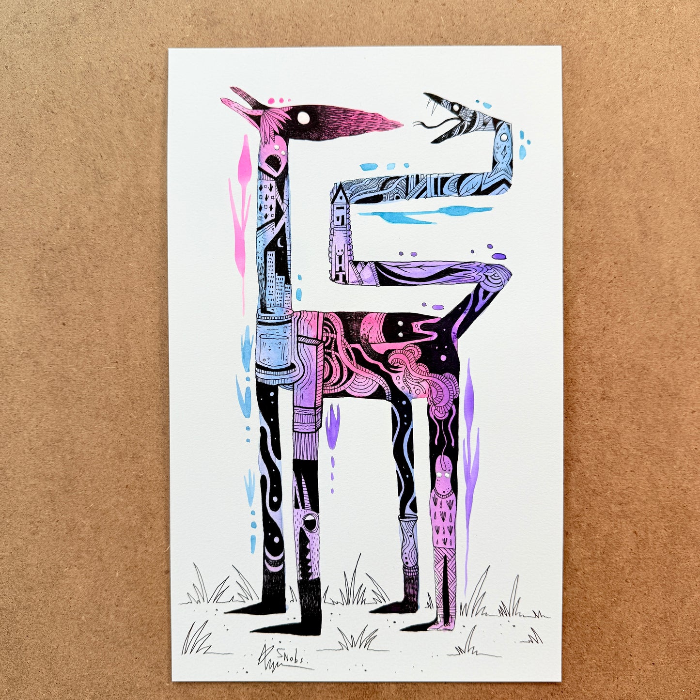 Head or Tails - original painting 11x7