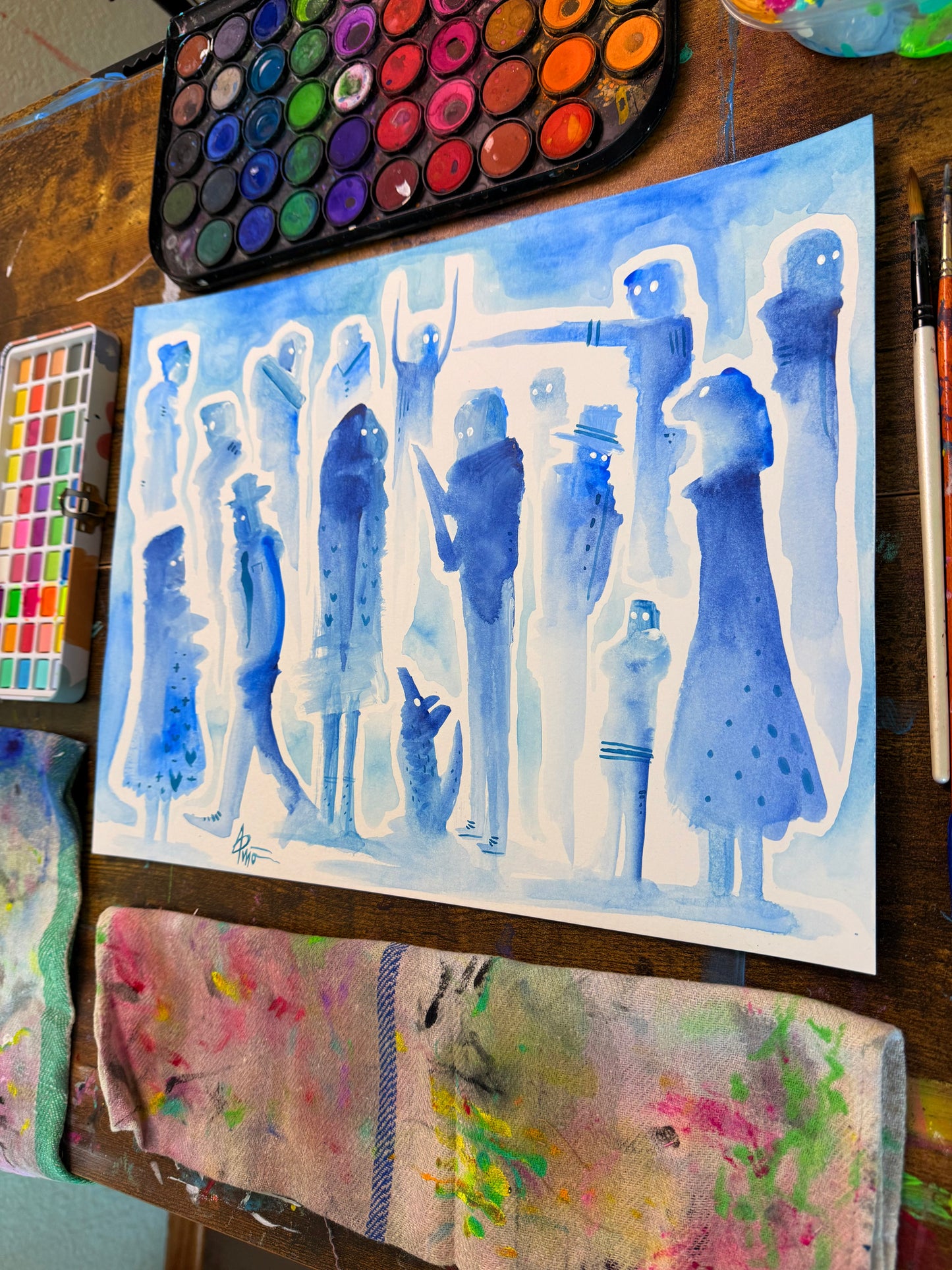“Busy Bodies” Original Painting by BrooklynSnobs