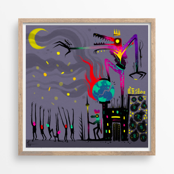 “While the World Burns" Matte Print