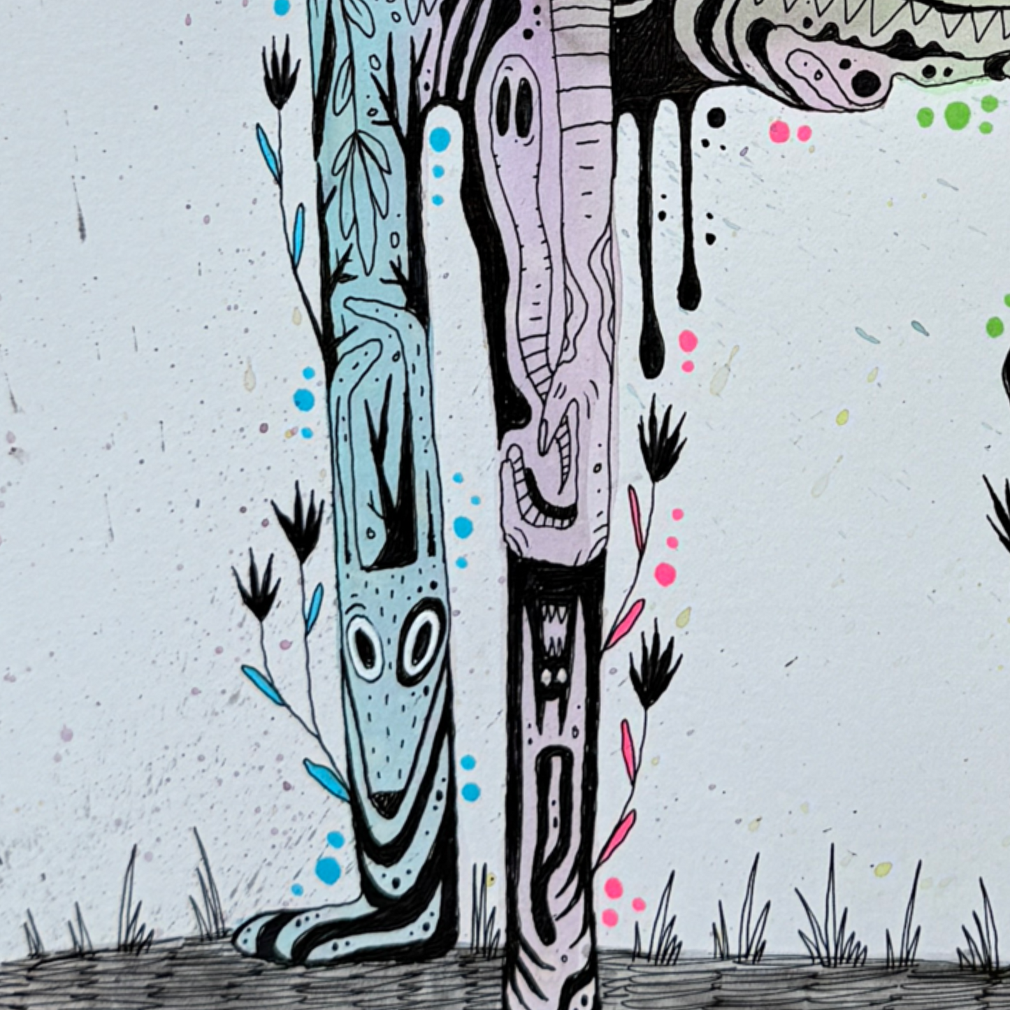 Dog Daydreaming – 13.5” x 11” Original Artwork (Nightmare Series)