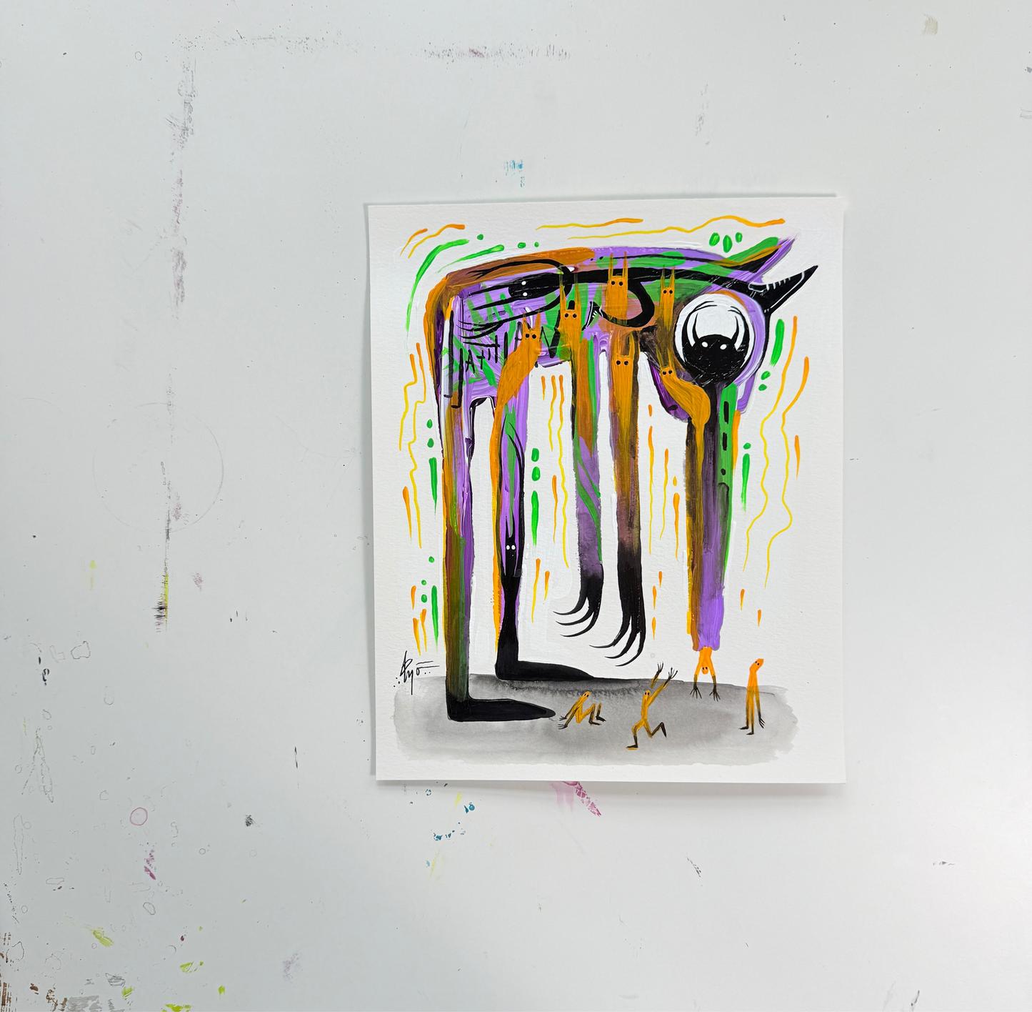 “Man-eater” acrylic painting
