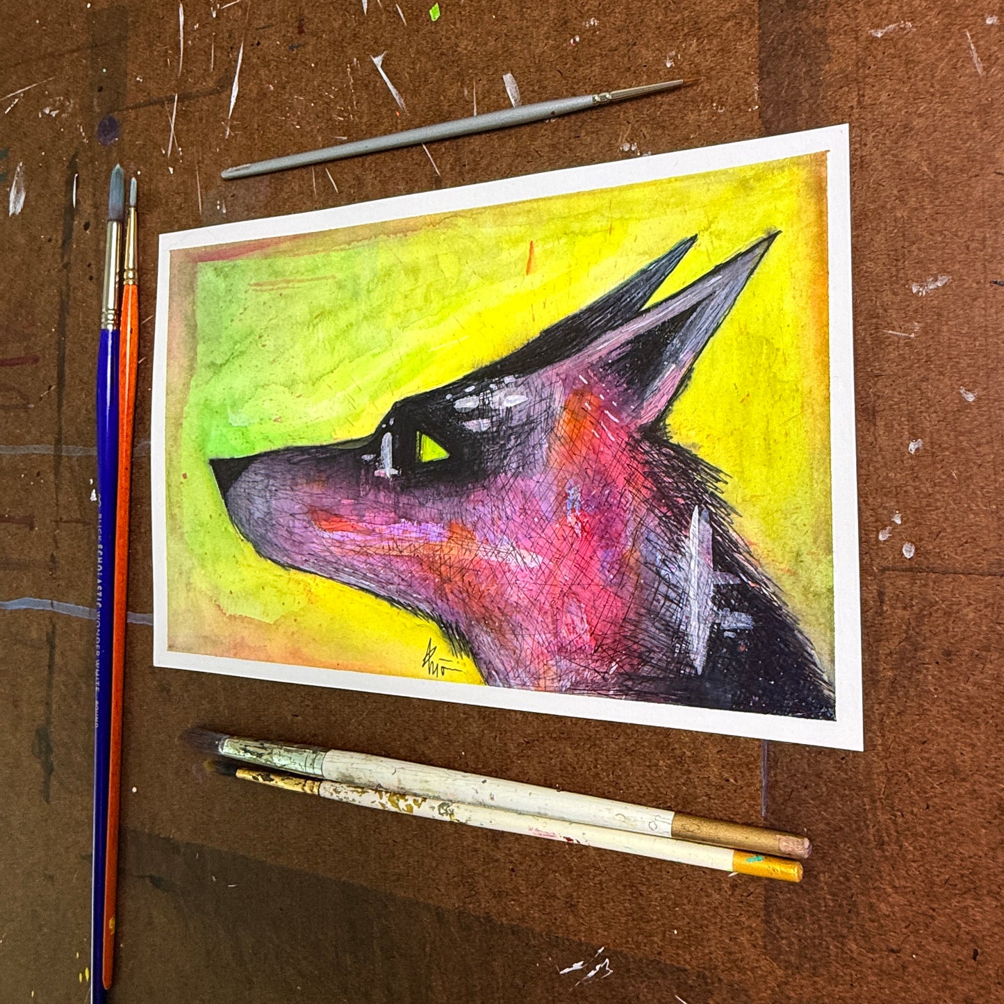 Dreaming of the creatures that protect me - Original Painting - 9x6