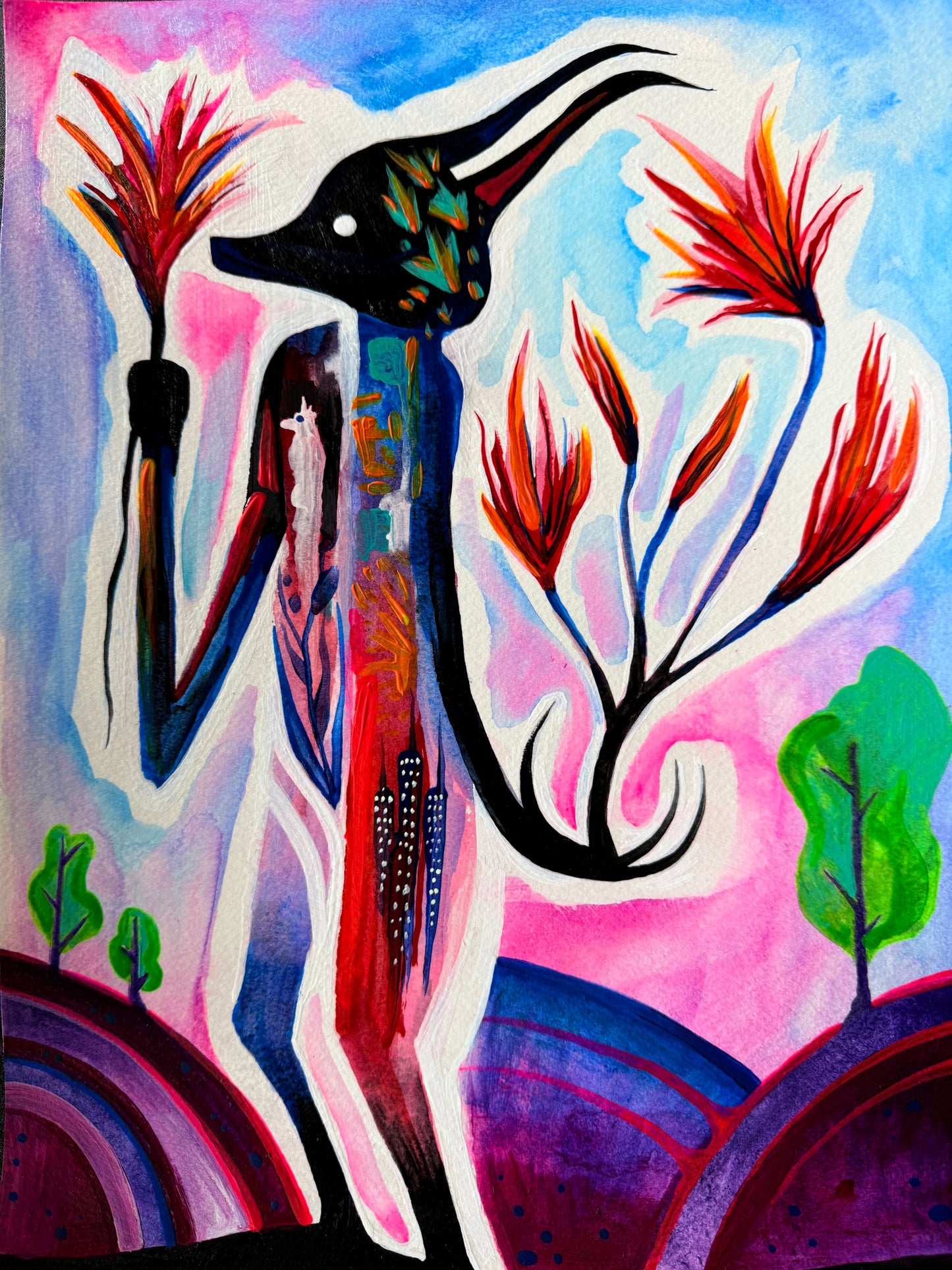 “A Flower for You” original painting by BrooklynSnobs