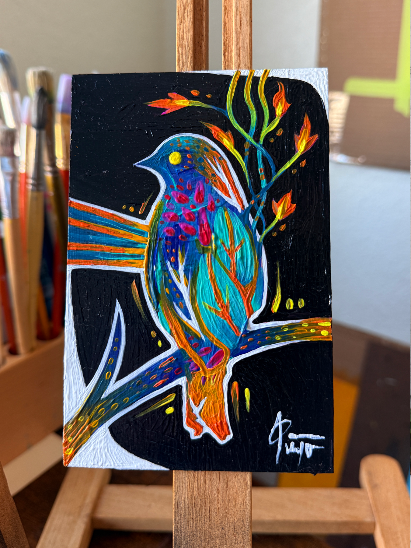 “Let Nature Shine” original acrylic painting on wood