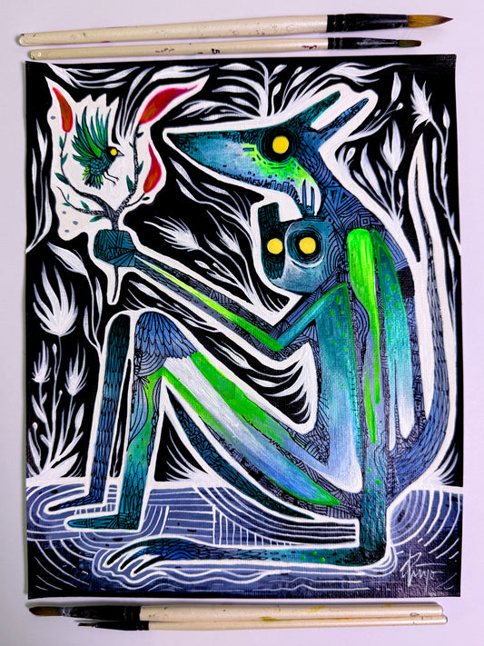 Grateful You Came at This Moment. Original Painting 8x10 Canvas