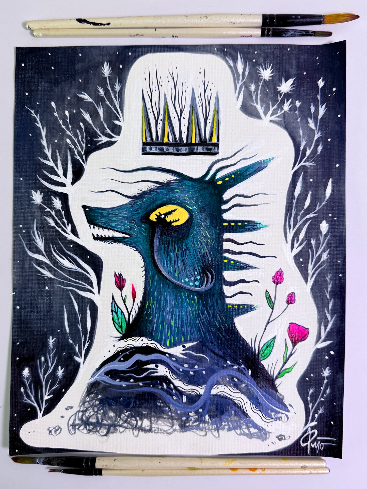 The Poison of Power. Original Painting 8x10 Canvas