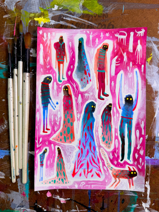 The Weekend I met a Spirit. Original Painting 8.5x5.5
