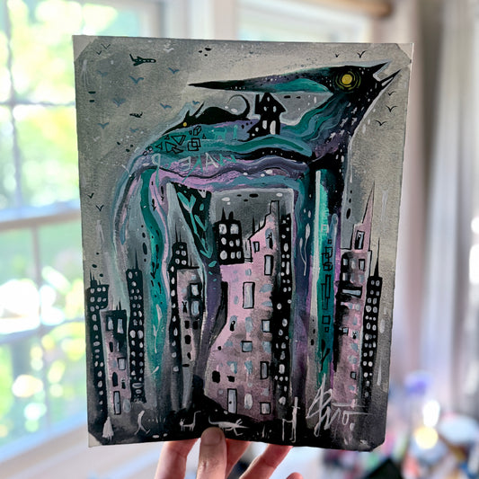 “Above The Cityscape” original painting by BrooklynSnobs