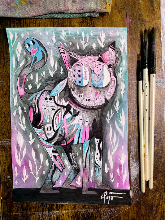 CAAT. Original Painting 8.5x5.5