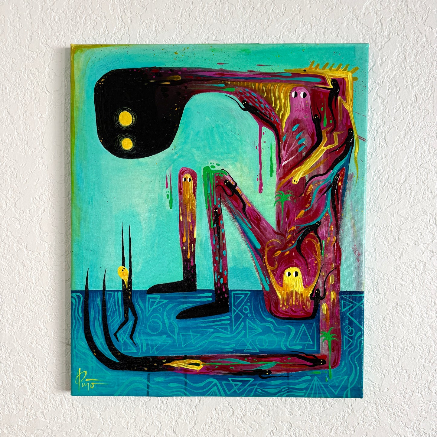 “Humbling The Ego”. Original Acrylic Painting on 24x20x1 Wrapped Canvas