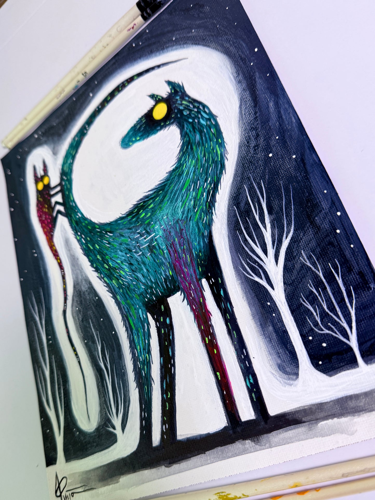 Thanks For Sticking With Me. Original Painting 8x10 Canvas