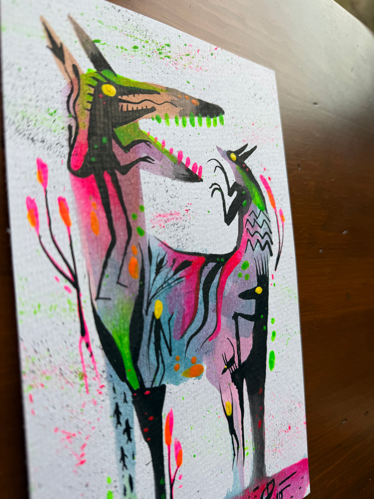 Tail of Temptation 9x5 Original Mixed Media Painting