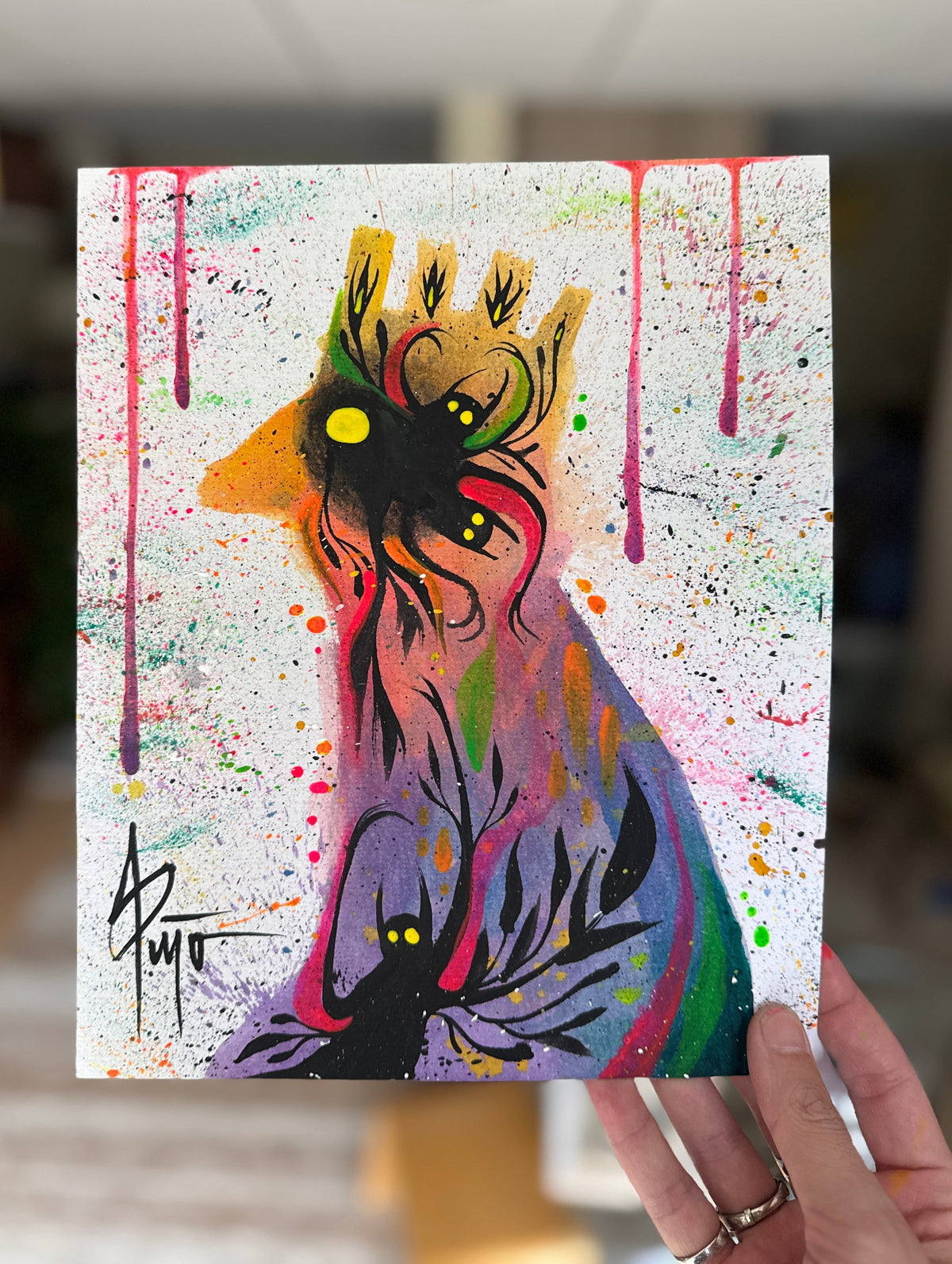 Corrupted King | 11x9 Original Mixed Media Painting