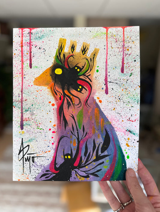 Corrupted King | 11x9 Original Mixed Media Painting
