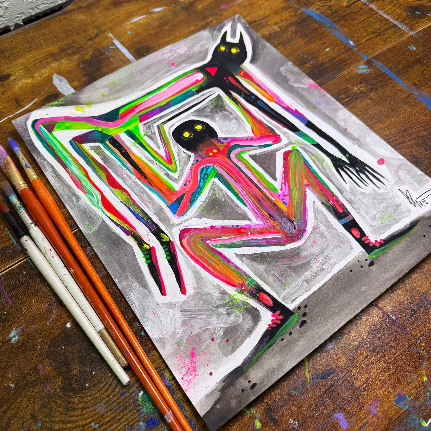 “Throw my Demon” Original Painting by BrooklynSnobs