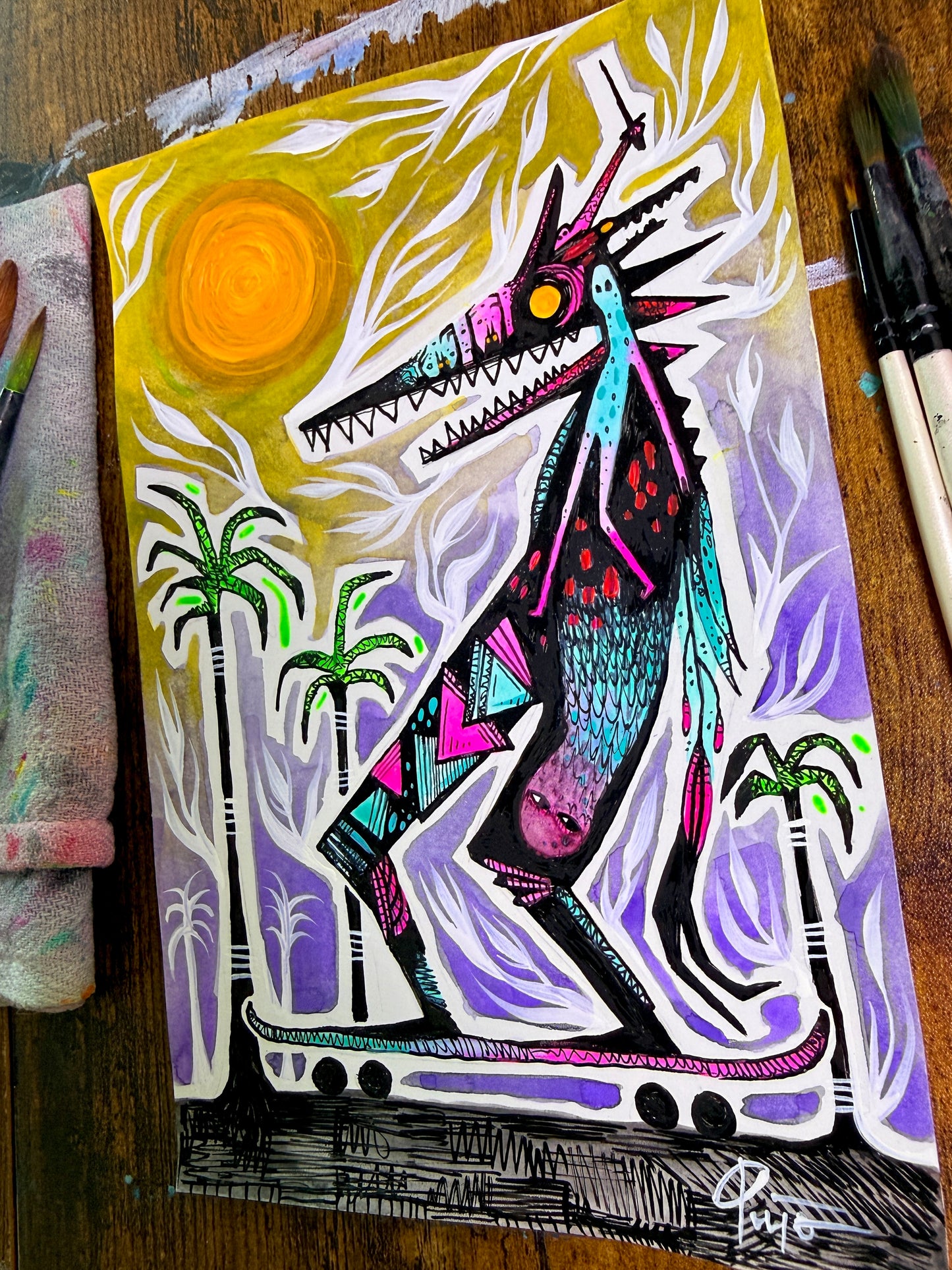Just Ride. Original Painting 8.5x5.5