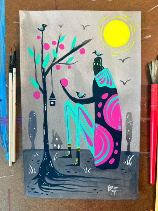 Asking for an Apple - Original Acrylic Painting