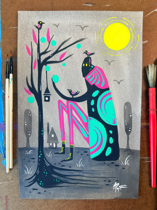 Asking for an Apple - Original Acrylic Painting