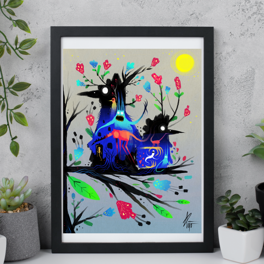 Silence from the singing stinging my spirit . matte print.