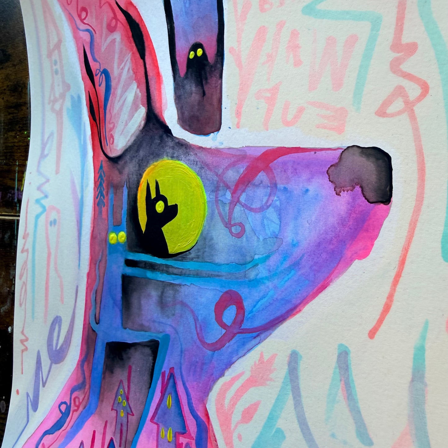 “Moonlight Creature” Original Painting by BrooklynSnobs