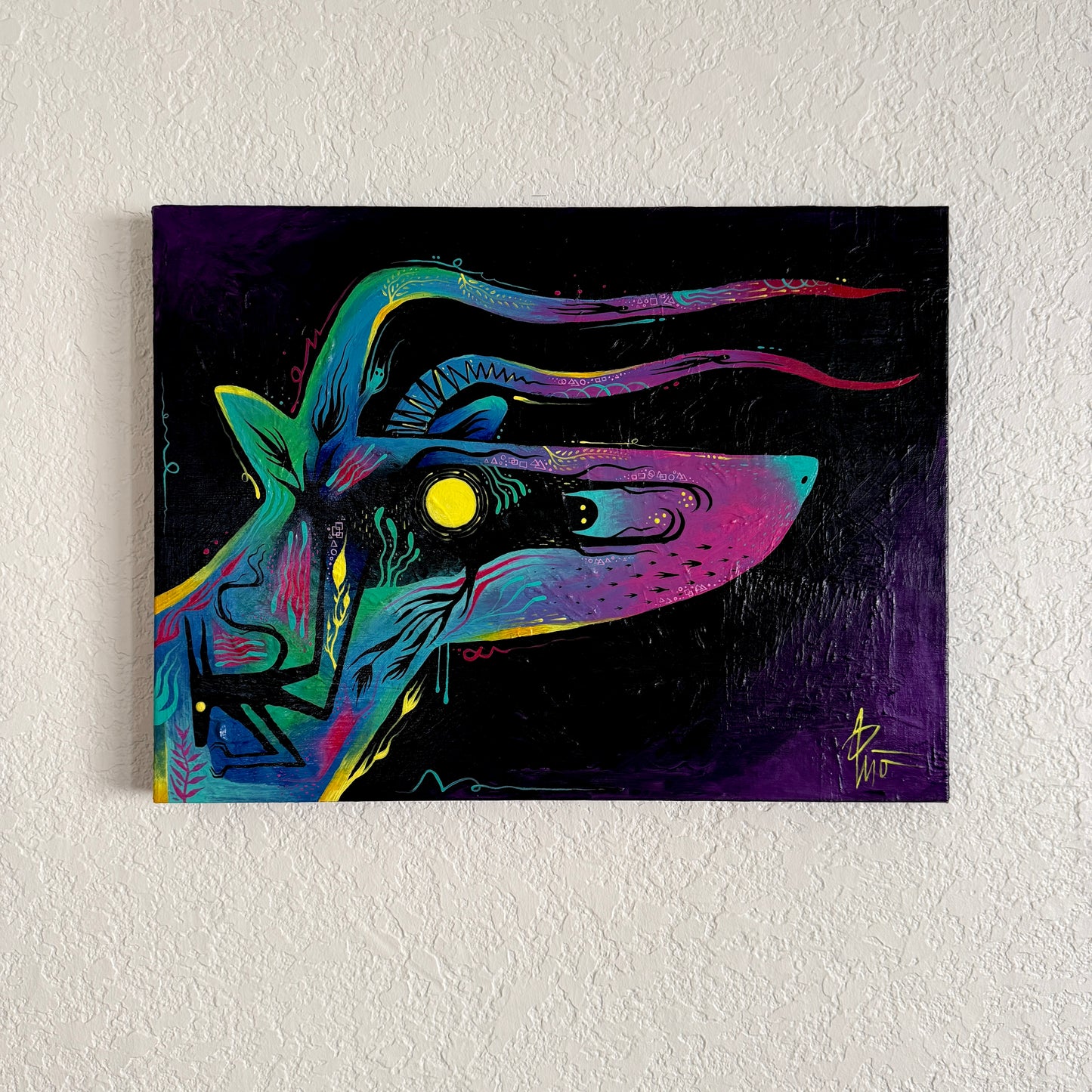 “My Eyes Will Adjust to The Darkness”. Original Acrylic Painting on 24x20x1.5 Gallery Wrapped Canvas
