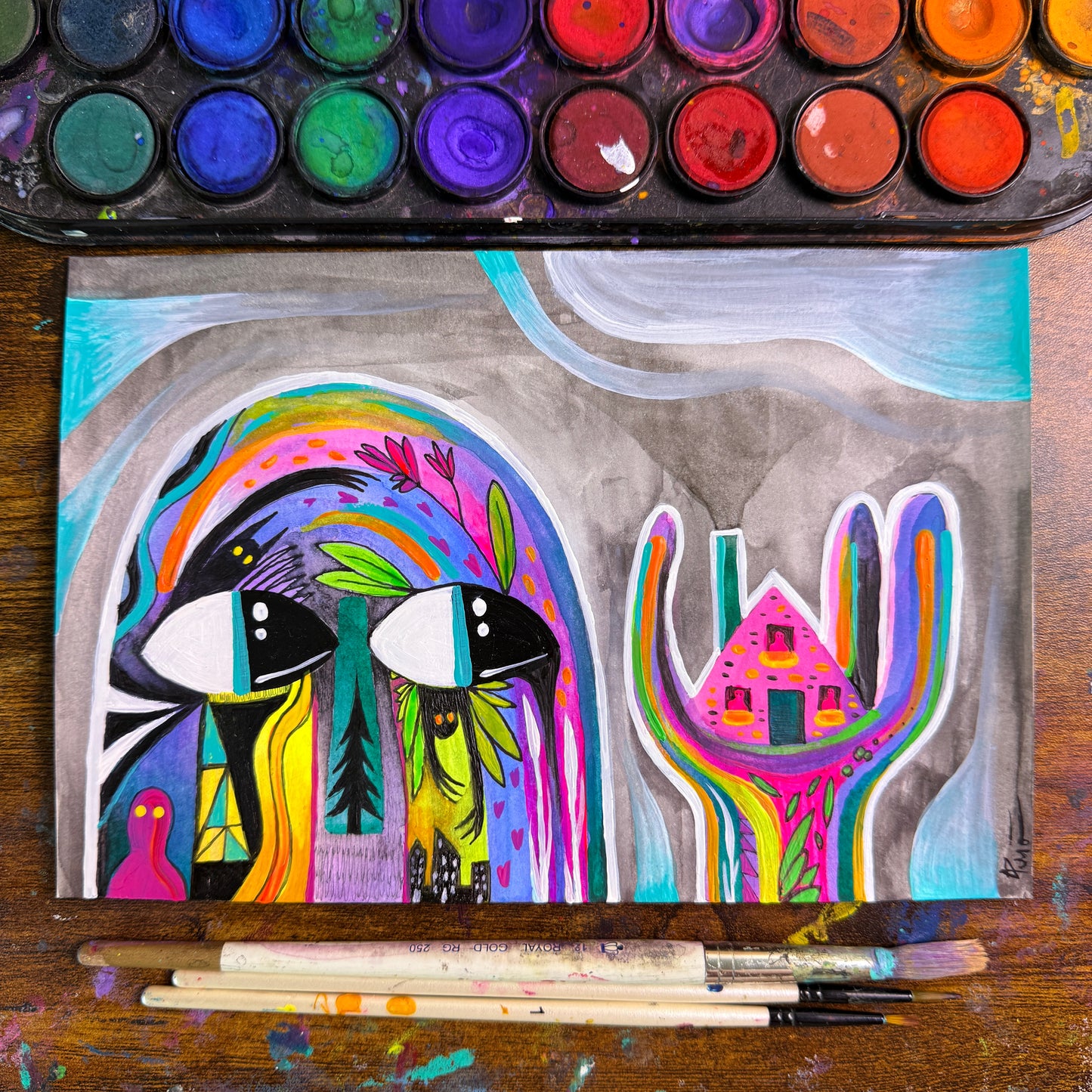 The Guardian’s Perspective . Original Painting 8.5x5.5