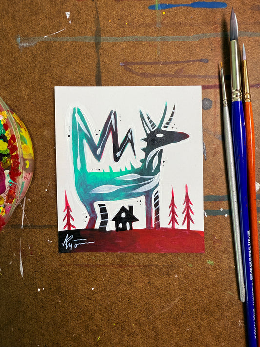 House Guard - original painting - 4.5x4