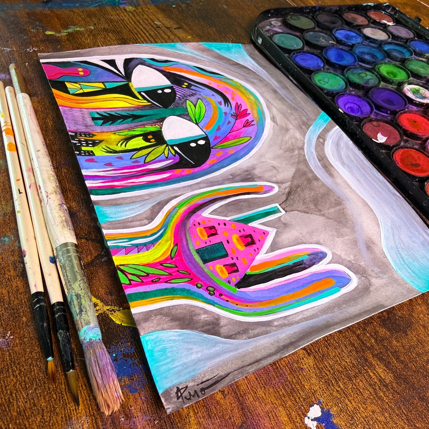 The Guardian’s Perspective . Original Painting 8.5x5.5