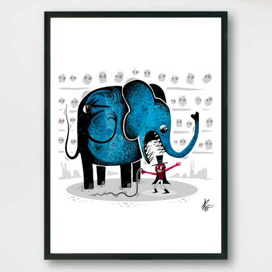 "An elephant never forgets" print.