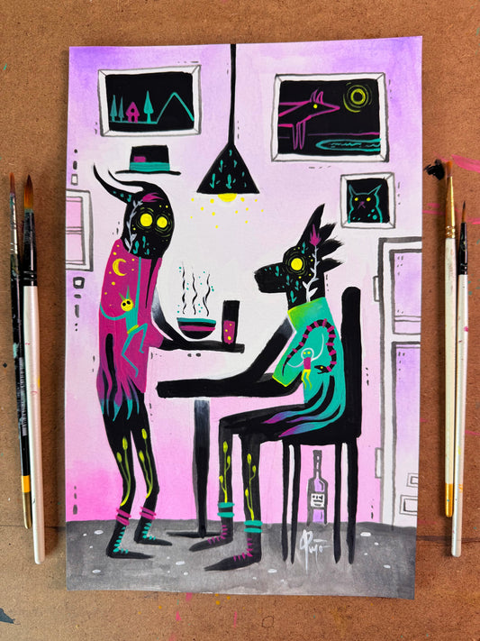 Lizards Lunch- Original Acrylic Painting