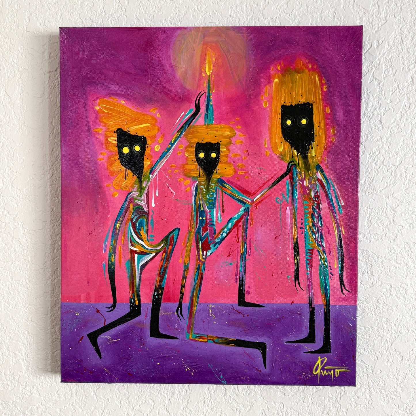 “Sharing Ideas”. Original Acrylic Painting on 24x20x1.5 Gallery Wrapped Canvas