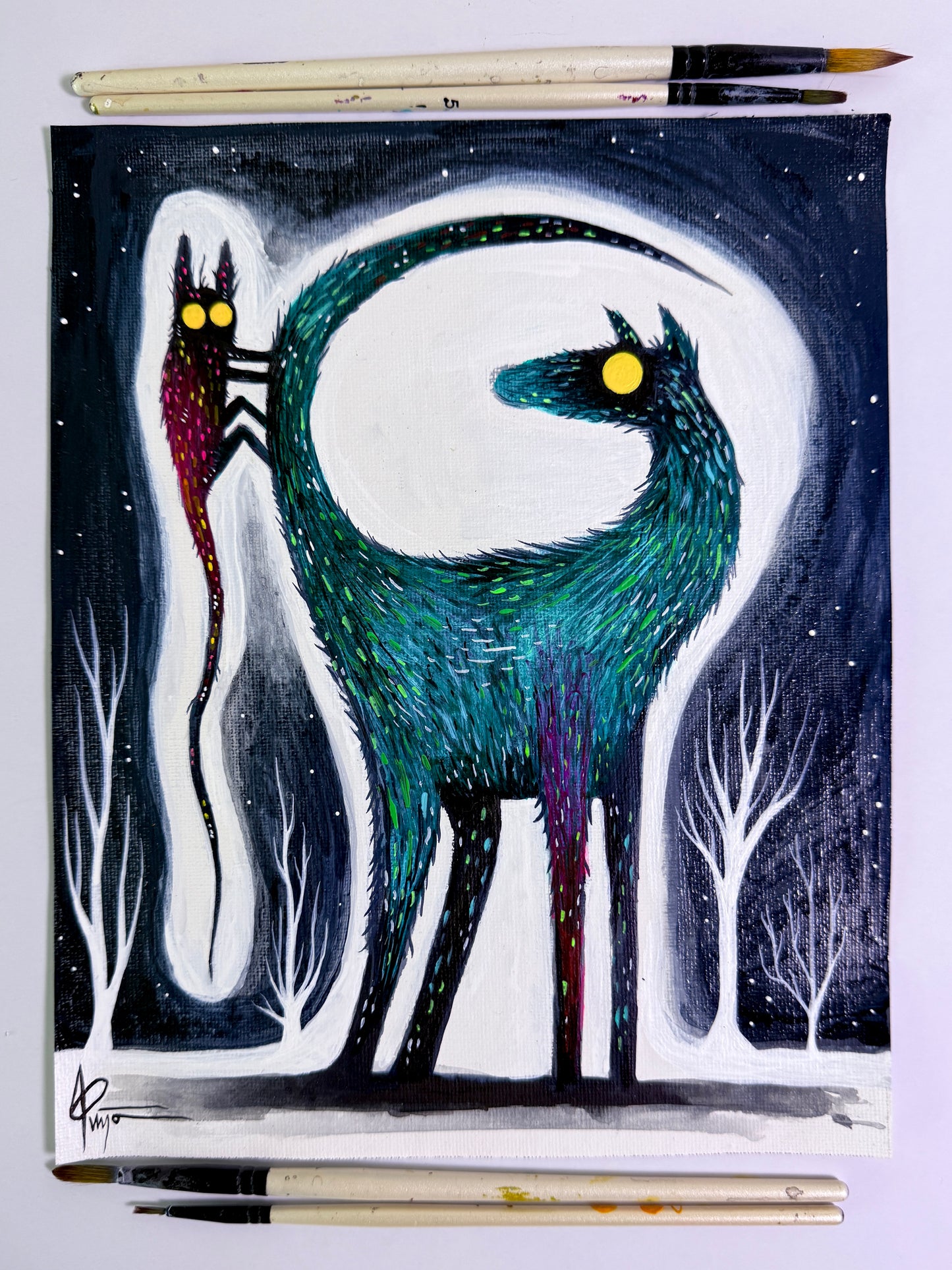 Thanks For Sticking With Me. Original Painting 8x10 Canvas