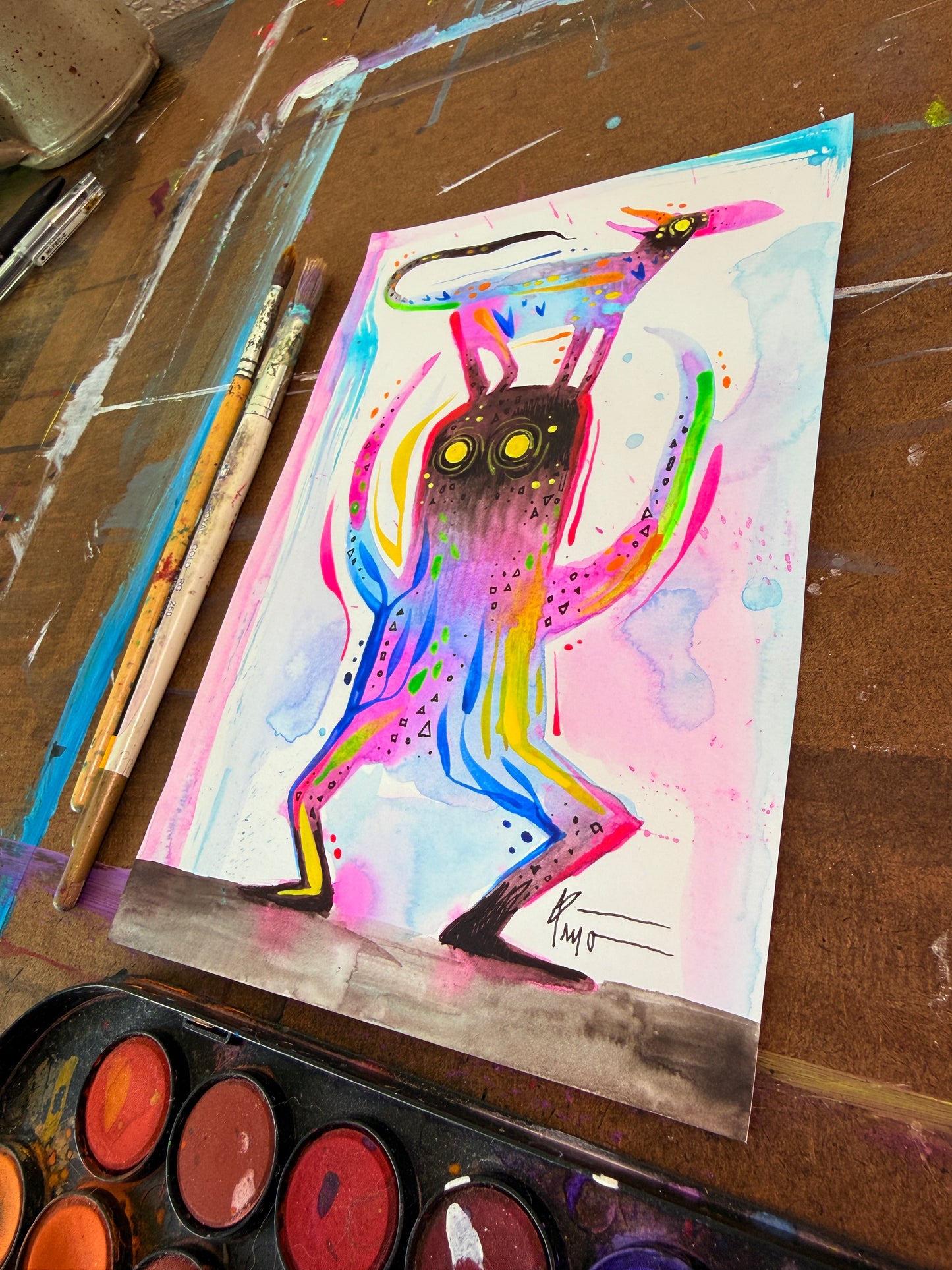 On My Mind. Original Painting 8.5x5.5