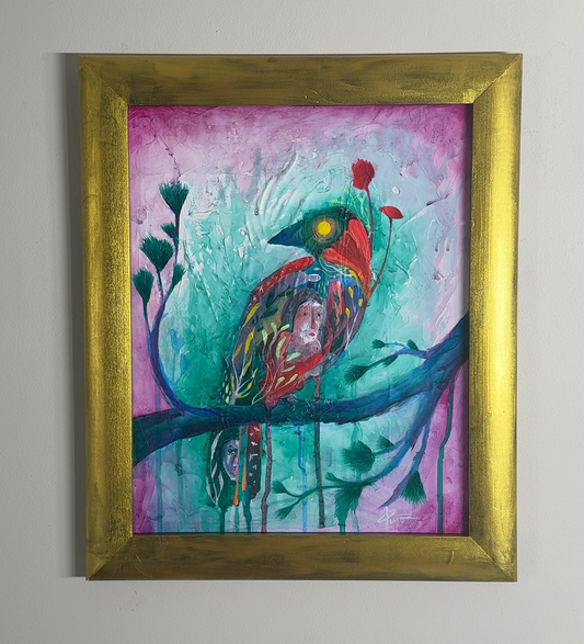 Fortune Teller. | 14x11 acrylic painting on canvas board w/ frame