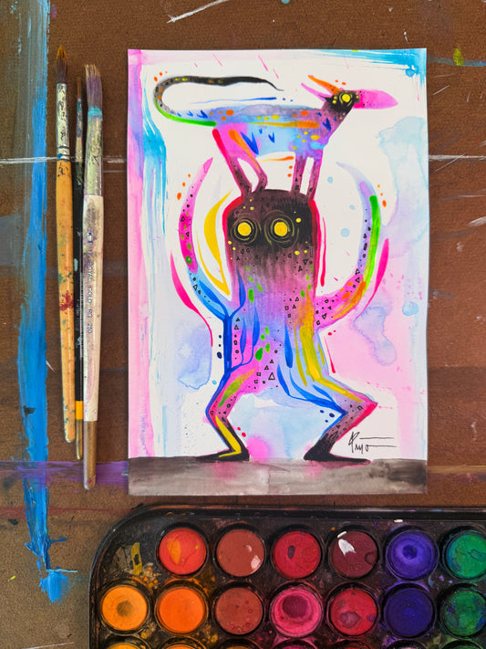 On My Mind. Original Painting 8.5x5.5