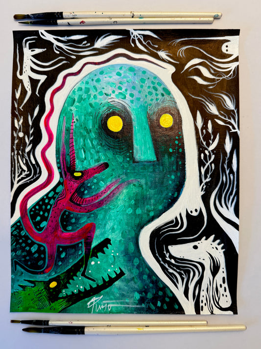 Unnecessary Distraction. Original Painting 8x10 Canvas