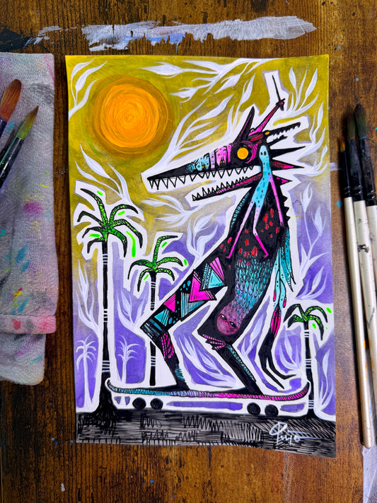 Just Ride. Original Painting 8.5x5.5
