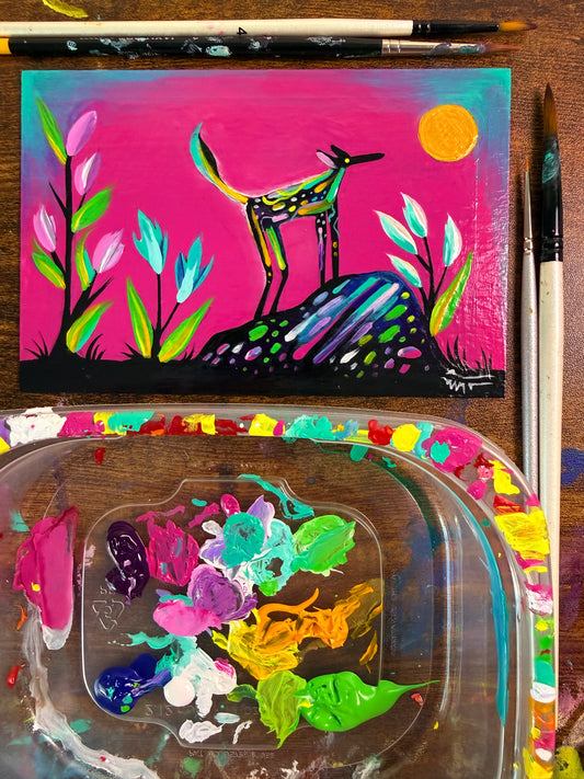 A Moment with the Sun. original acrylic painting on wood