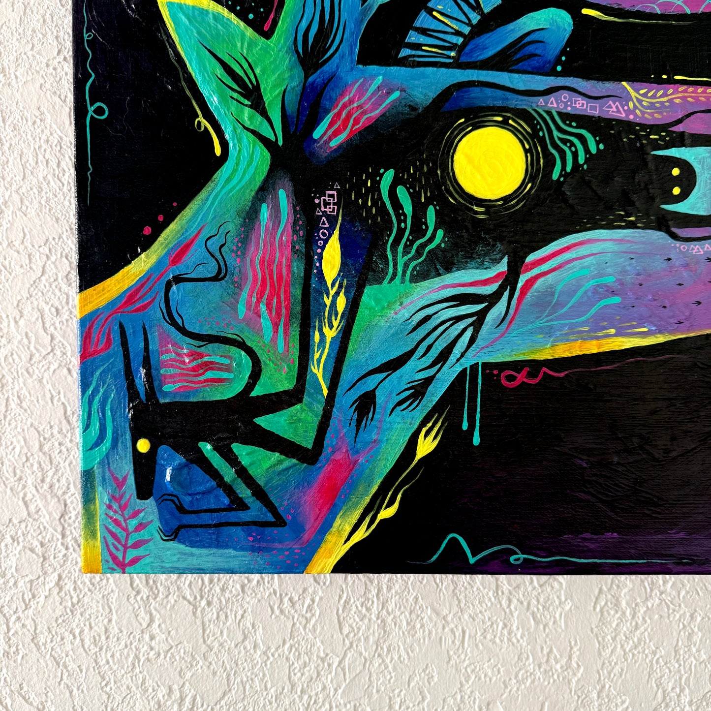 “My Eyes Will Adjust to The Darkness”. Original Acrylic Painting on 24x20x1.5 Gallery Wrapped Canvas