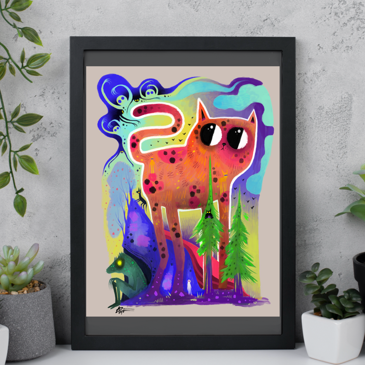 Catnip Dreams| 8.5x11 Ultra Premium Matte Illustration
