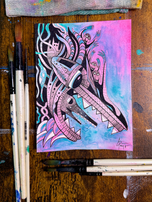 Appetite Eyes. Original Painting 6x4