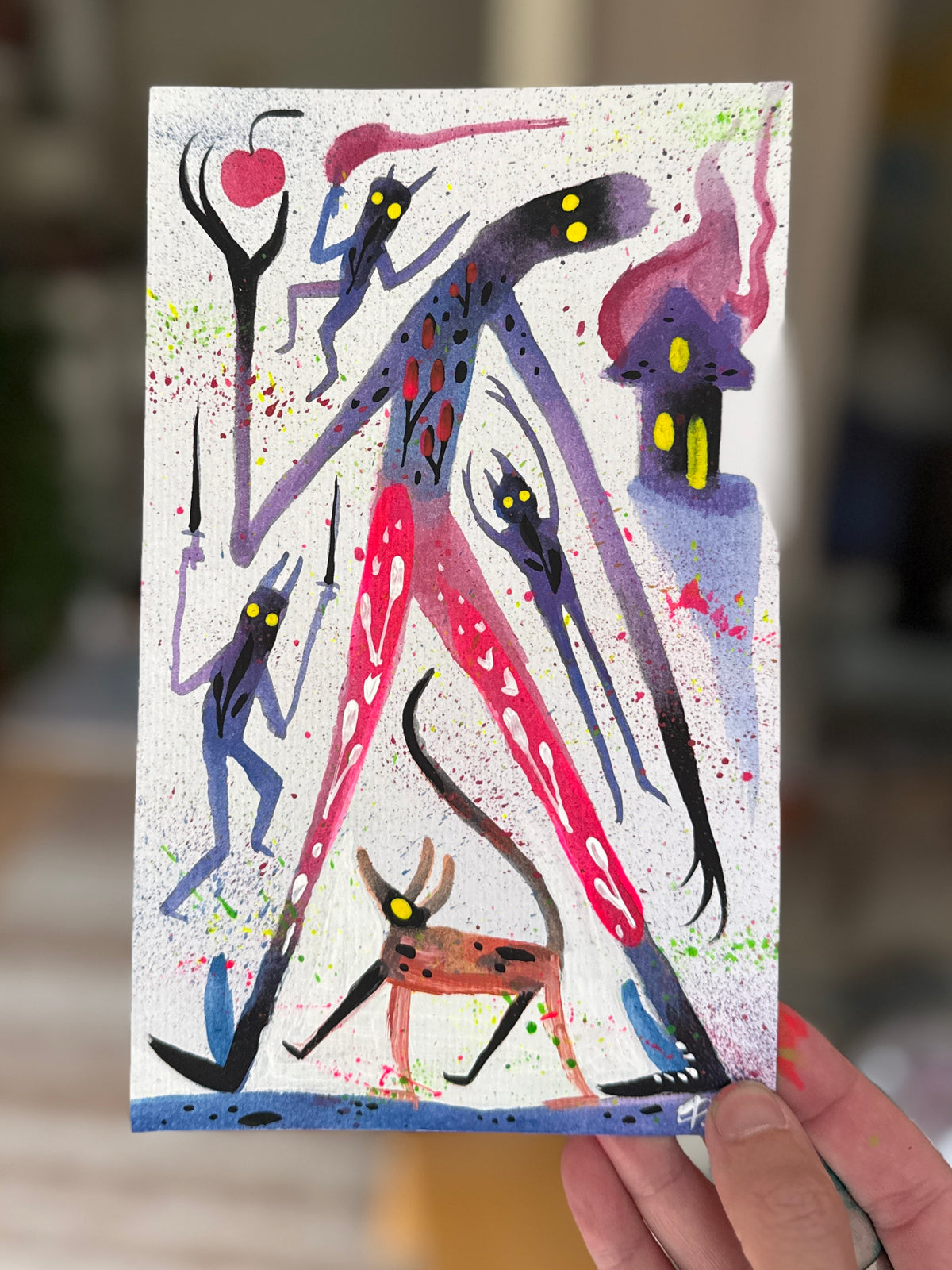 Everything’sFine | 9x5 Original Mixed Media Painting